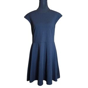 GAP Navy Blue Polka Dot Dress‎ Open Back Tie Above Waist Cap Sleeve Size 8